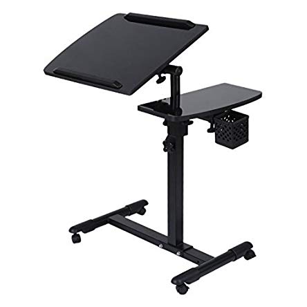 Adjustable Laptop Bed Coach Table, Notebook Stand Reading Holder for Couch, Foldable Sofa Breakfast Desk with Tilting Tabletop Height Adjustable Computer Desk,Portable Notebook Table