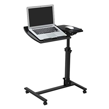 LANGRIA Laptop Rolling Cart Table Height Adjustable Mobile Laptop Stand Desk