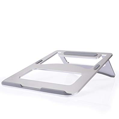 Foldable Laptop Stand, iDudu Adjustable Aluminum Macbook Stand Desk Cooling Stand Holder for iPad Pro Macbook Air Macbook Pro & Other Laptop Notebook (Silver)