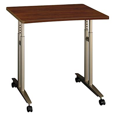Bush Business Furniture Series C 36W Adjustable Height Mobile Table in Hansen Cherry