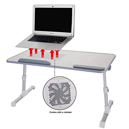 Meflying Portable Laptop Table Stand with Cooling Fan Adjustable Stand Aluminum Notebook PC Laptop Desk/Stand/Table