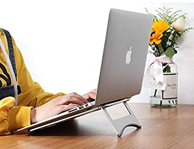 Foldable Laptop Stand,Solid Aluminium Desktop Stand for Apple Macbook Pro/Air and All Laptops (Silver)