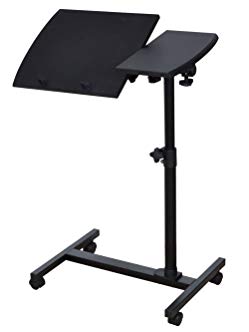 TMS Angle Height Adjustable Rolling Laptop Notebook Desk Over Sofa Bed Table Stand