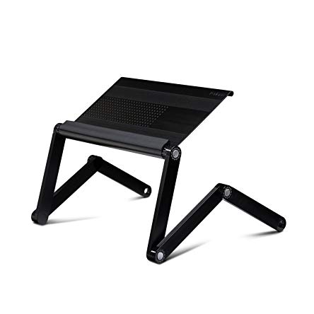 Furinno Adjustable Vented Laptop Table Laptop Computer Desk Portable Bed Tray Book Stand Multifuctional & Ergonomics Design Dual Layer Tabletop up to 17