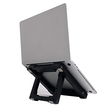 Laptop Notebook Stand, KABCON TPU Adjustable Portable Ventilated Tablet Stand Holder for Apple MacBook Pro 15’’, Air/iPad/Dell/HP/Surface/Samsung/Lenovo up to 17 inch Laptops-Black