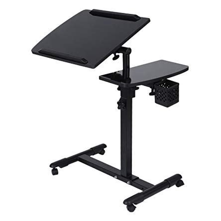 Adjustable Laptop Bed Coach Table, Notebook Stand Reading Holder for Couch, Foldable Sofa Breakfast Desk With Tilting Tabletop Height Adjustable Computer Desk ,Portable Notebook Table