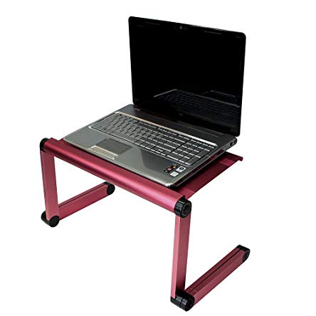 Adjustable Vented Laptop Table Laptop Computer Desk Portable Bed Tray Book Stand Push Button Joints up to Wide 19