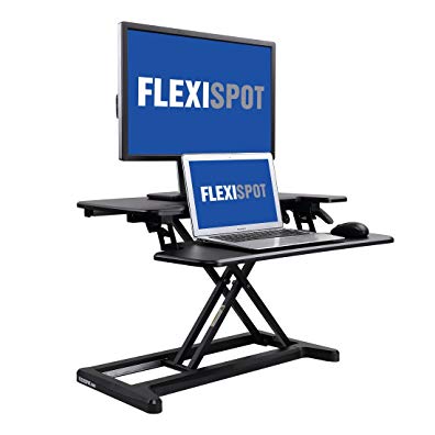 FlexiSpot Stand up Desk Converter -28 Standing Desk Riser with Deep Keyboard Tray for Laptop (28