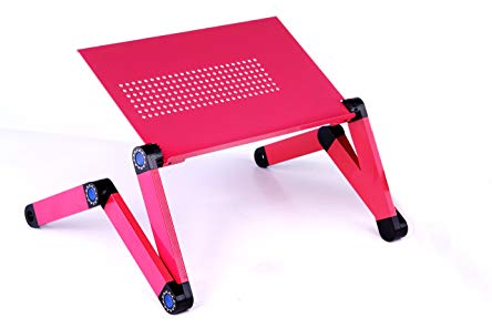 BABY FROG DESK (PINK) - Affordable standing desk, Folding camping desk, Portable table, Breakfast tray, Adjustable reading stand, Cookbook stand, Ergonomic desk, Boost productivity