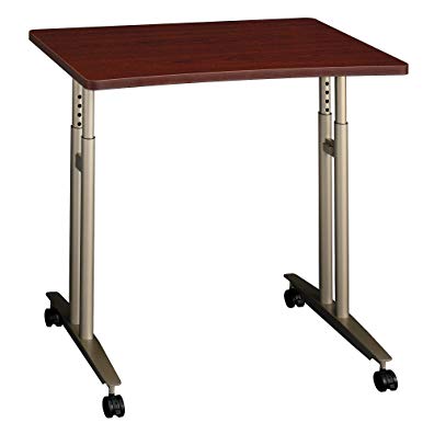 Bush Business Furniture Series C Collection 36W Adjustable Height Mobile Table in Mahogany