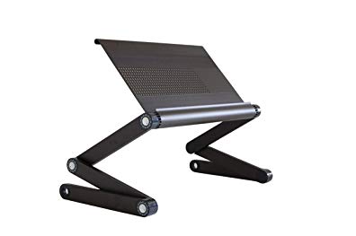 Uncaged Ergonomics - WorkEZ Executive Adjustable Height & Angle Ergonomic Aluminum Laptop Cooling Stand, Multifunctional Lap Desk, Folding Portable Reading & Monitor Riser